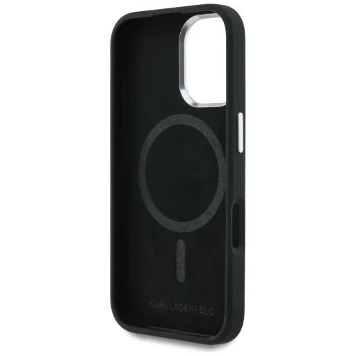 iPhone 16 Karl Lagerfeld Silicone Heart Sign Logo MagSafe čierny kryt - 7