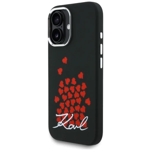 iPhone 16 Karl Lagerfeld Silicone Heart Sign Logo MagSafe čierny kryt - 2