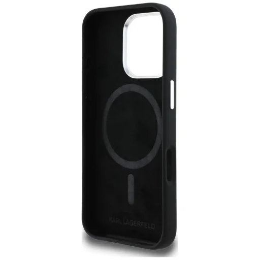 iPhone 16 Pro Max Karl Lagerfeld Silicone Heart Sign Logo MagSafe čierny kryt - 7