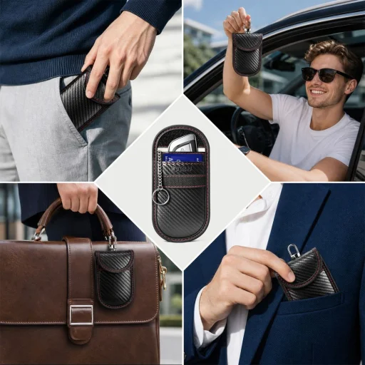 Tech-Protect KLR100 puzdro na kľúče s blokovaním RFID signálu karbónové čierno-červené - 6
