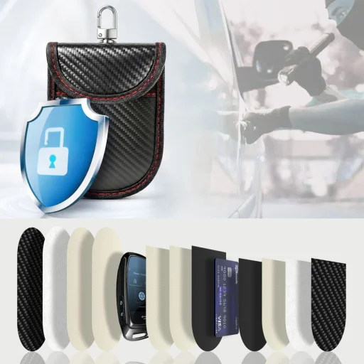 Tech-Protect KLR100 puzdro na kľúče s blokovaním RFID signálu karbónové čierno-červené - 2
