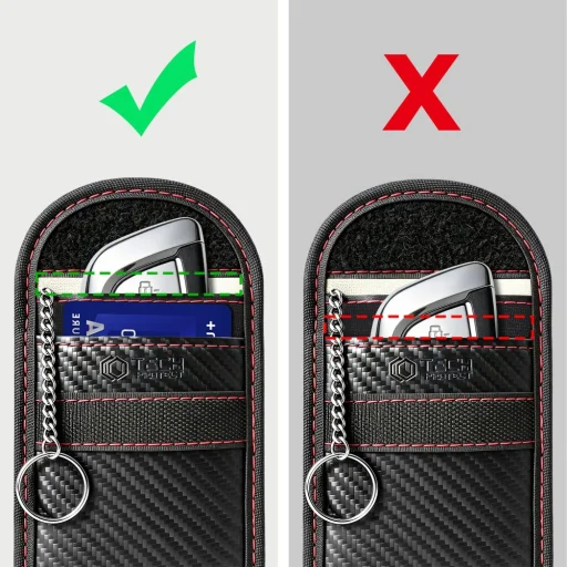 Tech-Protect KLR100 puzdro na kľúče s blokovaním RFID signálu karbónové čierno-červené - 3