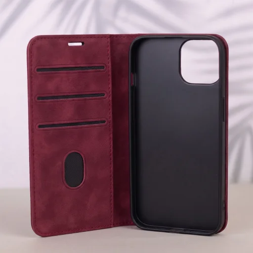 Honor 600 Lite Smart Suede tok bordó - 6