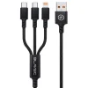 Blavec Cable Trixo fonott - USB-től 2xType C + Lightning - QC 18W PD60W 3A 1,3 méter (CTR-U2CL3B13) fekete thumbnail