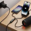 Blavec Cable Trixo fonott - USB-től 2xType C + Lightning - QC 18W PD60W 3A 1,3 méter (CTR-U2CL3B13) fekete thumbnail
