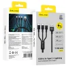 Blavec Cable Trixo fonott - USB-től 2xType C + Lightning - QC 18W PD60W 3A 1,3 méter (CTR-U2CL3B13) fekete thumbnail