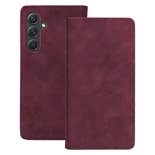 Samsung Galaxy A55 5G Smart velúrové puzdro bordové puzdro - 1