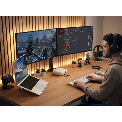 Satechi Thunderbolt 5 CubeDock s boxom pre SSD (3x TBT 5 Downstream porty, TBT 5 Host port 140W, 2x USB-C 3.2, 2x USB-A 3.2, 2,5 Gigabit Ethernet, čítačka SD a microSD kariet, box pre M.2 NVMe SSD, aktívne chladenie) - EU - strieborný - 12