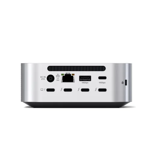 Satechi Thunderbolt 5 CubeDock s boxom pre SSD (3x TBT 5 Downstream porty, TBT 5 Host port 140W, 2x USB-C 3.2, 2x USB-A 3.2, 2,5 Gigabit Ethernet, čítačka SD a microSD kariet, box pre M.2 NVMe SSD, aktívne chladenie) - EU - strieborný - 3