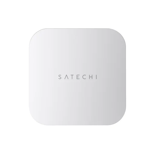 Satechi Thunderbolt 5 CubeDock s boxom pre SSD (3x TBT 5 Downstream porty, TBT 5 Host port 140W, 2x USB-C 3.2, 2x USB-A 3.2, 2,5 Gigabit Ethernet, čítačka SD a microSD kariet, box pre M.2 NVMe SSD, aktívne chladenie) - EU - strieborný - 10