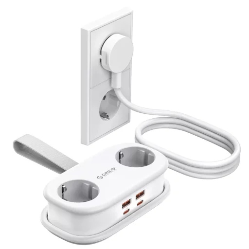 Orico AP3 20W GaN 5in1 sieťový rozbočovač 2x AC + 2x USB-A + 1x USB-C - biely - 2