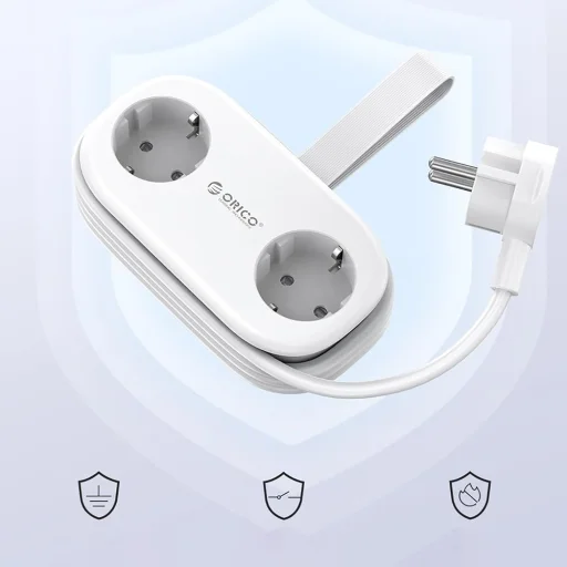 Orico AP3 20W GaN 5in1 sieťový rozbočovač 2x AC + 2x USB-A + 1x USB-C - biely - 4