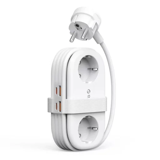 Orico AP3 20W GaN 5in1 sieťový rozbočovač 2x AC + 2x USB-A + 1x USB-C - biely - 1