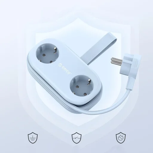 Orico AP3 65W GaN 6v1 sieťový rozbočovač 2x AC + 2x USB-A + 2x USB-C - modrý - 3