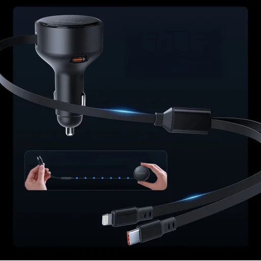 Autonabíjačka ORICO Dual Stretch 60W so samonavíjacím káblom a predĺžením - 5