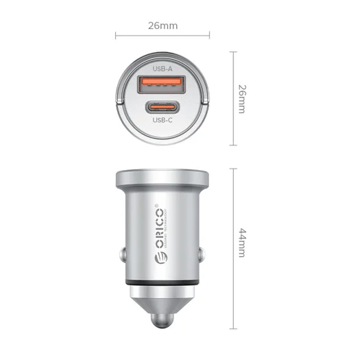 Orico MiniRing PRO 45W 1A1C PD rýchla autonabíjačka - 2