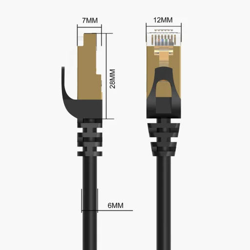 Orico PUG-C7 CAT7 10Gbps RJ45 Ethernet Hálózati Kábel Internet LAN Kerek 30m - Fekete - 4