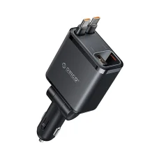 Orico Twin Reach 45 W 1A3C nabíjačka do auta s dvojitým zaťahovacím káblom