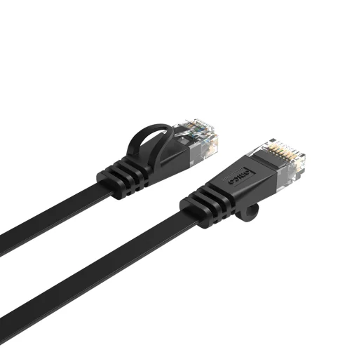 Ethernet hálózati kábel Orico PUG-C7B CAT7 10Gbps RJ45 internet LAN lapos 3 m - fekete - 4