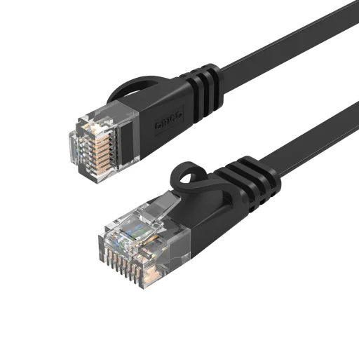 Ethernet hálózati kábel Orico PUG-C7B CAT7 10Gbps RJ45 internetes LAN lapos 8 m - fekete - 1