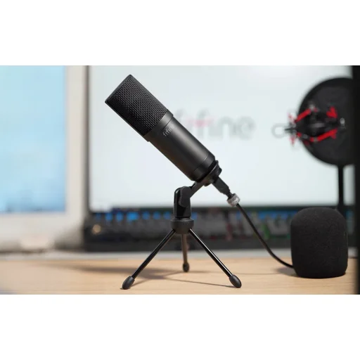 Fifine T732 kondenzátorový mikrofón so statívom (čierny) - 6
