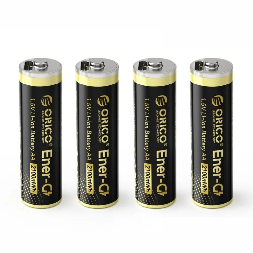 Orico Ener-G EG5C Lítium Akkumulátor 1.5V 2100mWh AA USB-C Újratölthető Elem Töltőkábellel 4 db - 1