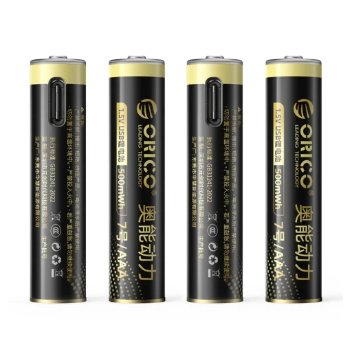 Orico Ener-G EG7C lítium akkumulátor 1.5V 500mWh AAA USB-C újratölthető elem 4 db. - 1