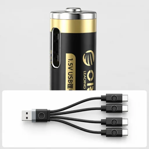 Orico Ener-G EG7C lítium akkumulátor 1.5V 500mWh AAA USB-C tölthető elem töltőkábellel 4 db - 8