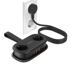 Orico APP 15.5W 5 v 1 rozbočovač 2x AC + 2x USB-A + 1x USB-C - Čierna