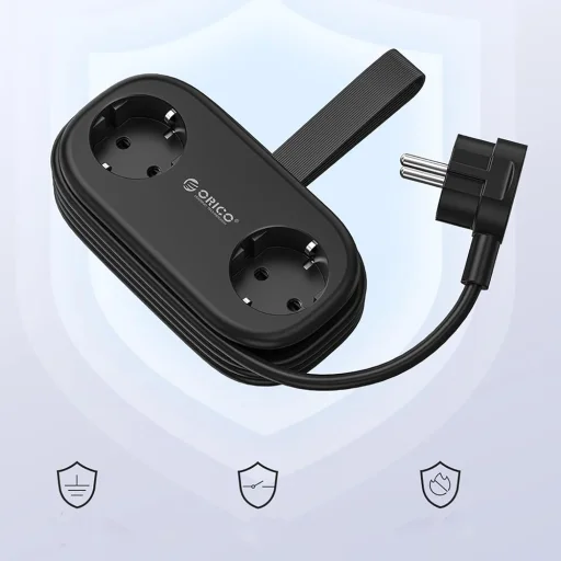 Orico APP 15.5W 5 v 1 rozbočovač 2x AC + 2x USB-A + 1x USB-C - Čierna - 5