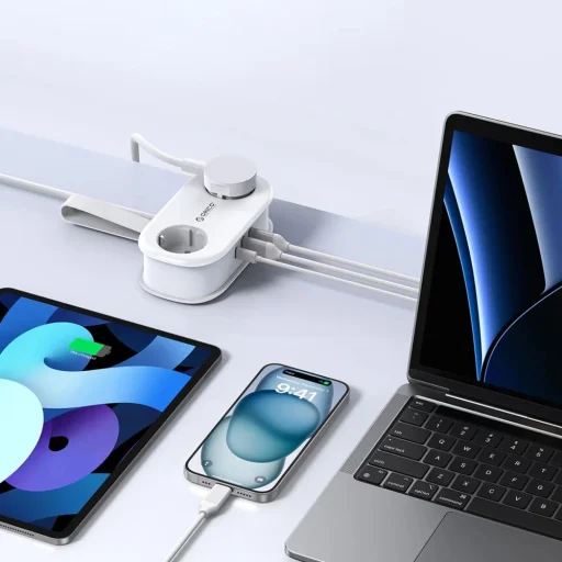Orico APP 15.5W 5in1 Sieťový rozbočovač 2x AC + 2x USB-A + 1x USB-C - Biely - 3