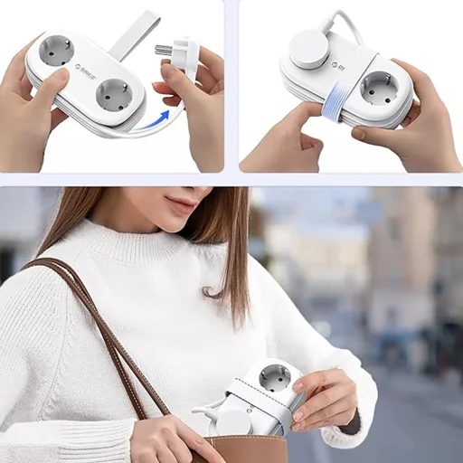 Orico APP 15.5W 5in1 Sieťový rozbočovač 2x AC + 2x USB-A + 1x USB-C - Biely - 6