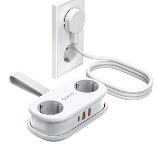 Orico APP 15.5W 5in1 Sieťový rozbočovač 2x AC + 2x USB-A + 1x USB-C - Biely - 1