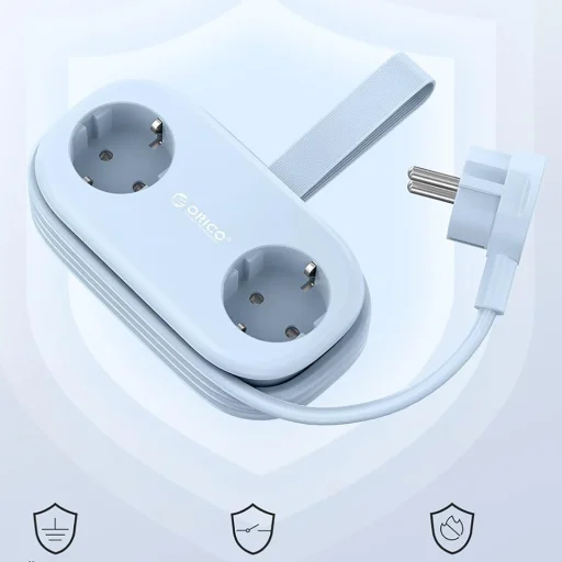 Orico AP3 20W GaN 5in1 rozbočovač 2x AC + 2x USB-A + 1x USB-C - modrý - 3