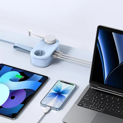 Orico AP3 20W GaN 5in1 rozbočovač 2x AC + 2x USB-A + 1x USB-C - modrý - 5