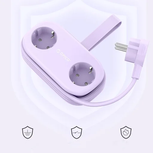 Orico AP3 65W GaN 6 v 1 sieťový rozbočovač 2x AC + 2x USB-A + 2x USB-C - fialový - 3