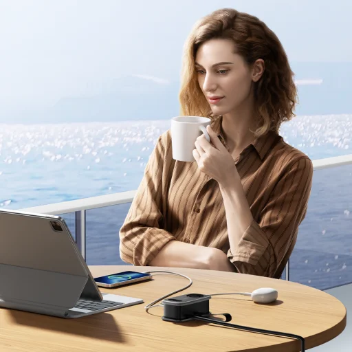 Orico AP3 65W GaN 6in1 sieťová rozvodka 2x AC + 2x USB-A + 2x USB-C - čierna - 11