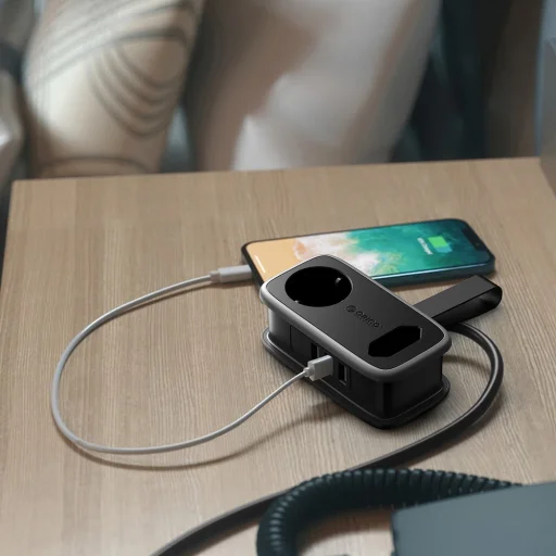 Orico AP3 65W GaN 6in1 sieťová rozvodka 2x AC + 2x USB-A + 2x USB-C - čierna - 13