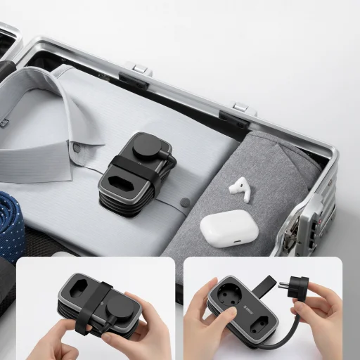 Orico AP3 65W GaN 6in1 sieťová rozvodka 2x AC + 2x USB-A + 2x USB-C - čierna - 5