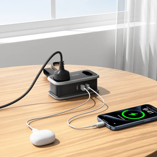 Orico AP3 65W GaN 6in1 sieťová rozvodka 2x AC + 2x USB-A + 2x USB-C - čierna - 10