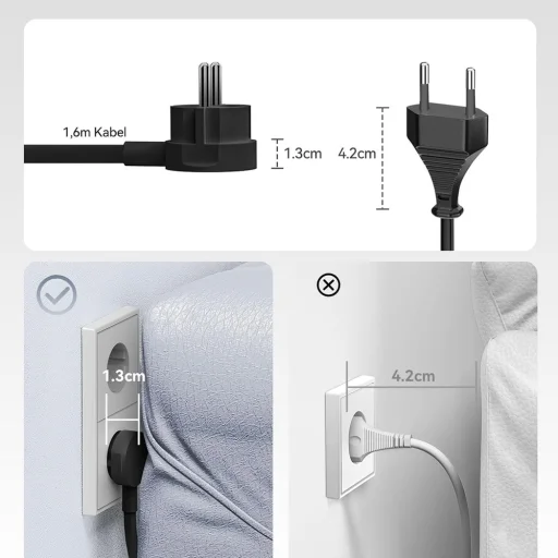 Orico PDC25 25W 6 v 1 Sieťový rozbočovač 2x AC + 2x USB-A + 2x USB-C - Čierny - 6