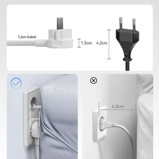 Orico PDC25 25W 6 v 1 Sieťový rozbočovač 2x AC + 2x USB-A + 2x USB-C - Biely - 7