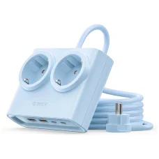 Orico PDC25 25W 6 v 1 sieťový rozbočovač 2x AC + 2x USB-A + 2x USB-C - Modrá