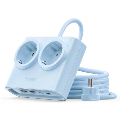 Orico PDC25 25W 6 v 1 sieťový rozbočovač 2x AC + 2x USB-A + 2x USB-C - Modrá - 1