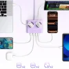 Orico PDC25 25W 6in1 sieťový rozbočovač 2x AC + 2x USB-A + 2x USB-C - fialová thumbnail