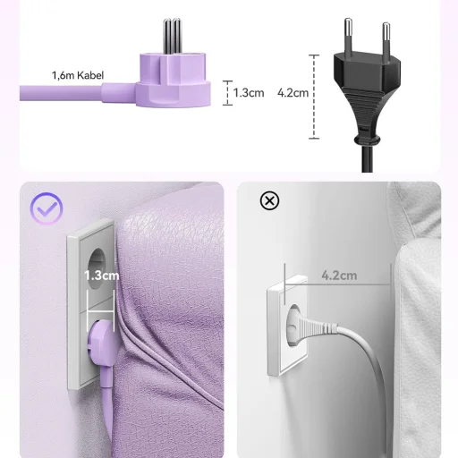 Orico PDC25 25W 6in1 sieťový rozbočovač 2x AC + 2x USB-A + 2x USB-C - fialová - 6