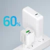 Wozinsky WWC-35W GaN USB-A + USB-C sieťová nabíjačka - biela thumbnail
