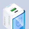 Wozinsky WWC-35W GaN USB-A + USB-C sieťová nabíjačka - biela thumbnail
