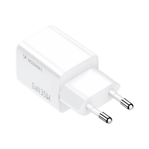 Wozinsky WWC-35W GaN USB-A + USB-C sieťová nabíjačka - biela - 3