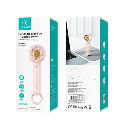 USAMS ručný mini ventilátor 1200 mAh Candy Series ružový ZB251FS02 (US-ZB251) - 6